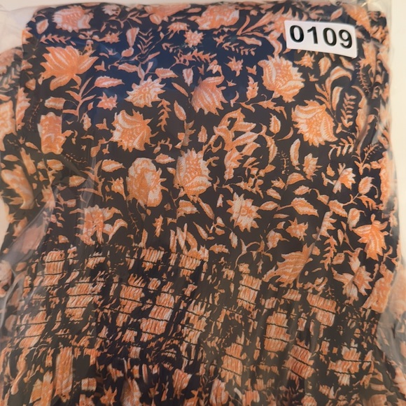 Faherty Reva Floral Smocked Waist‎ Long Sleeve Mini dress - Picture 8 of 8